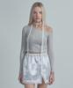 Mualeumoa Glossy Lace Skirt-Silver