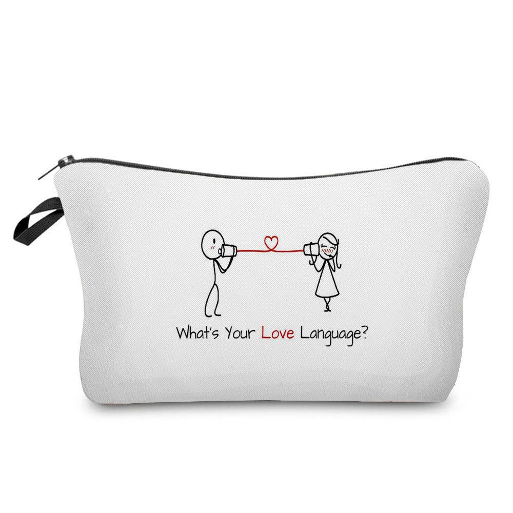 Print Bag Cosmetic Women Love Toiletries Organize Travel Storage Case 6385