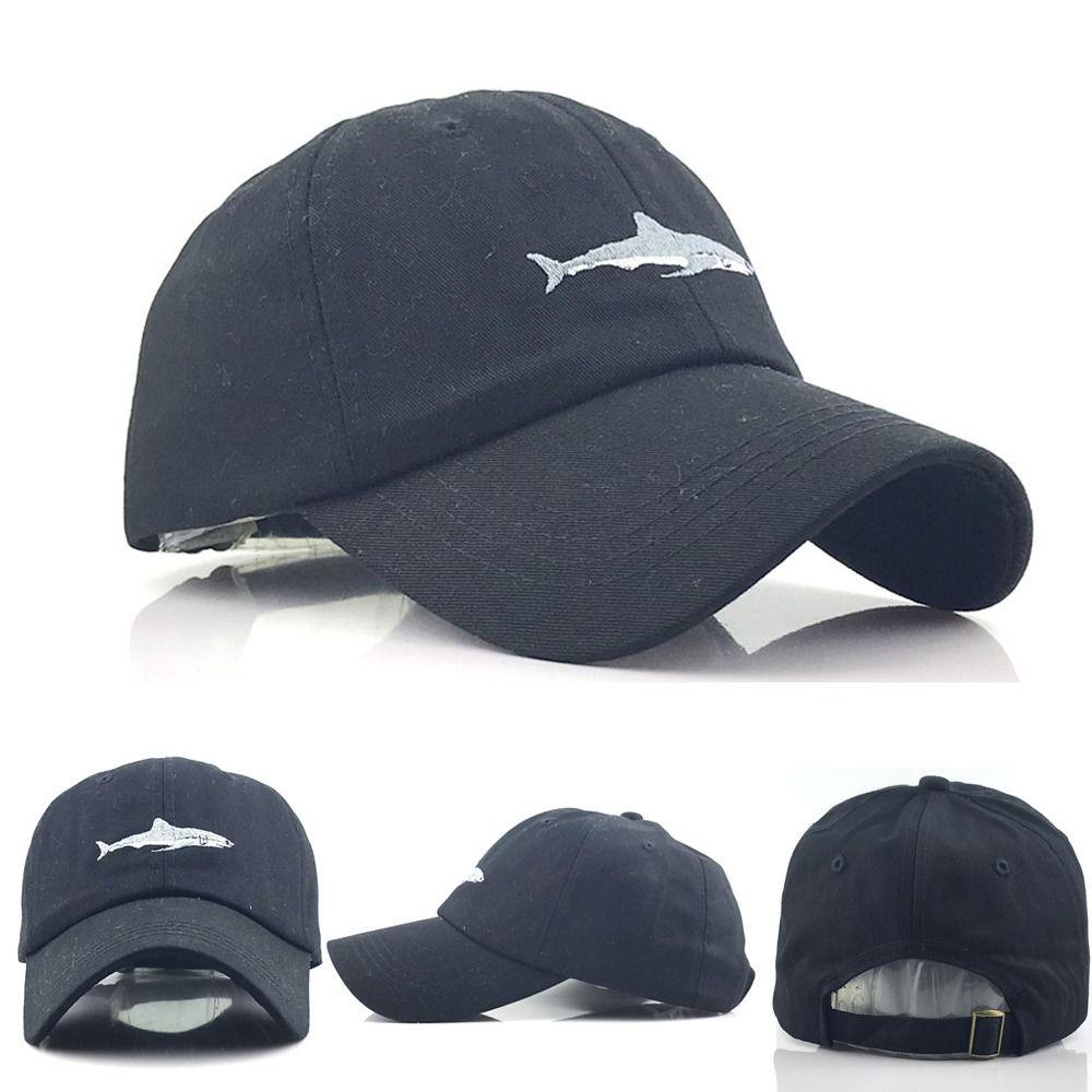 Shark Embroidery Baseball Caps Washed Cotton Snapback Hat Vintage Trucker Caps  Fish