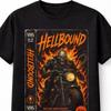 Hellbound Skull Biker Horror VHS Retro Motorcycle Graphic Unisex TShirt
