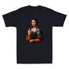 Mona Lisa With Middle Finger Lightweight Funny Graphic Novelty Men's T-Shirt Tee