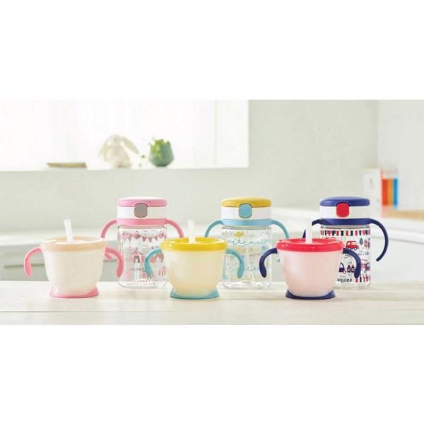 Richell AQ First Step Mug + Straw Cup 200ml Set, Yellow, 1 Set