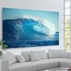 2D Surfing Wave Tapestry, Blue Ocean Barrel Wave Background Cloth