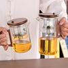 550/750ml Tea Pot with Infuser Wooden Handle Teapot Borosilicate Glass Teapot Water Separation