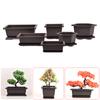 2Pcs Imitation Purple Sand Flower Pot&Tray Antique Succulent Plant Vegetable Square Rectangular Plastic Flowerpot Bonsai Plantin
