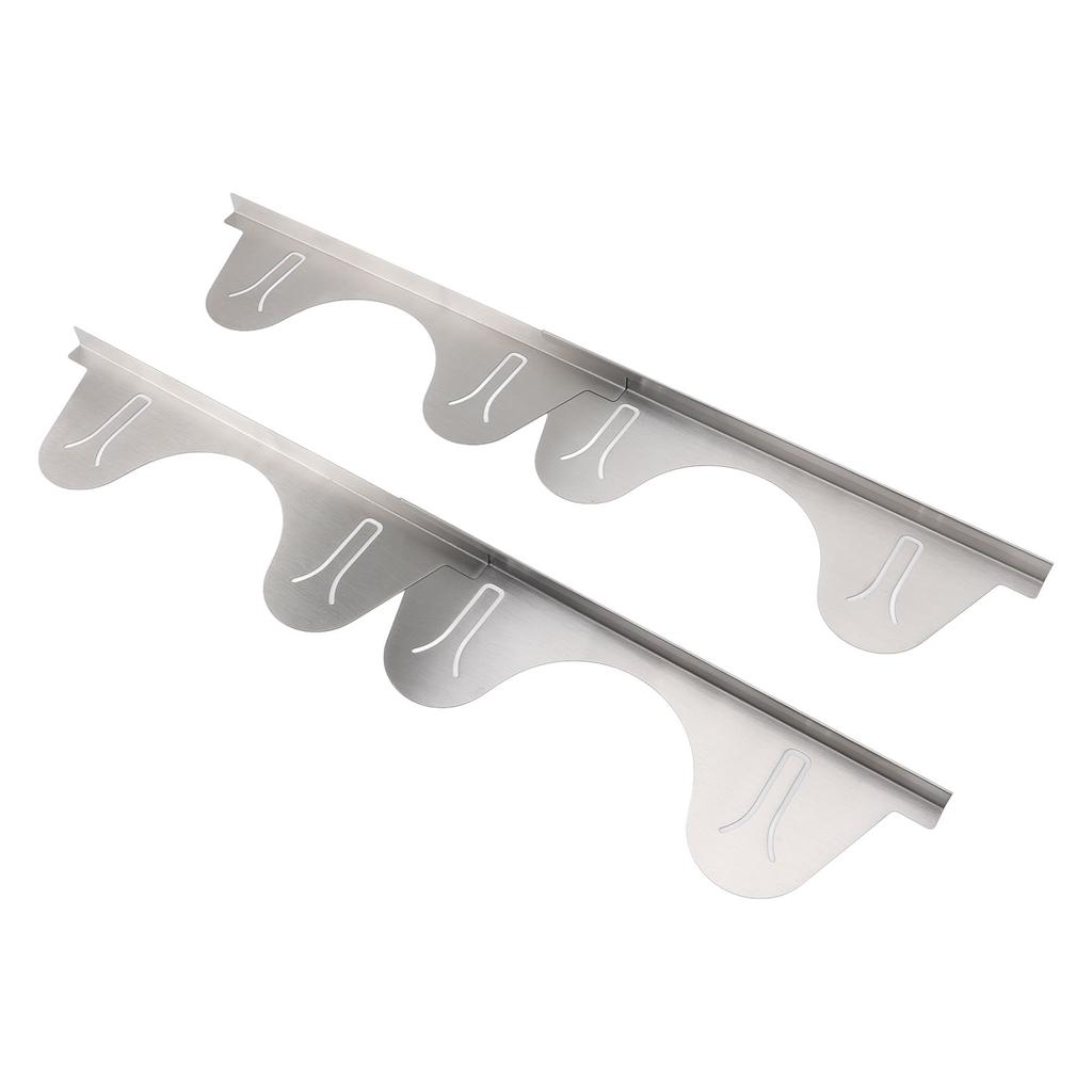 2 Pairs Stove Gap Cover Stainless Steel Retractable Stove Oven Gap Filler Guard Kitchen Counter Side Gap Silver 35cm To