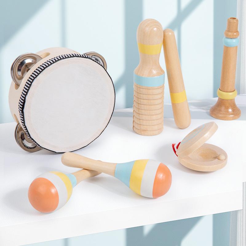 Wooden Musical Percussion Set for Kids - 9-Piece Educational Toy