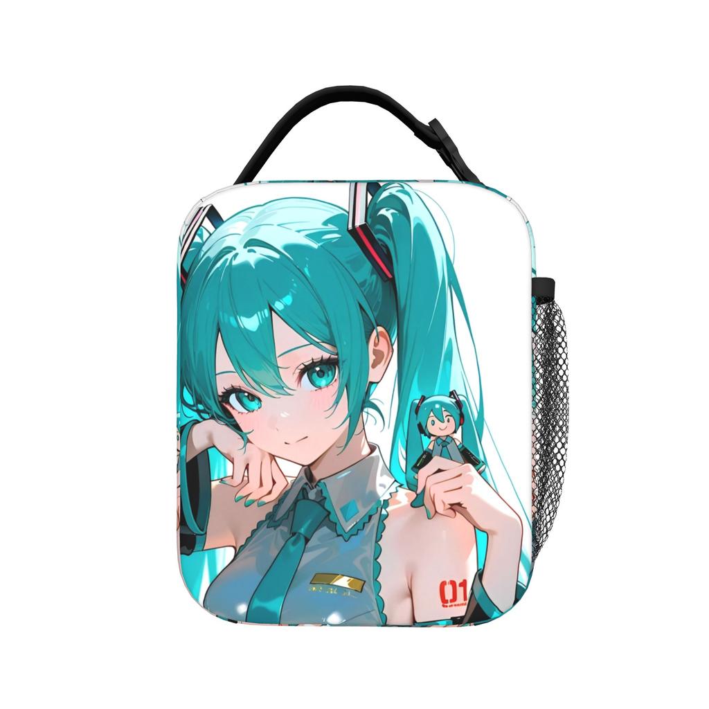 Hatsune Miku Insulated Lunch Bags Cooler Bag ,Meal Container Anime Manga High Capacity Tote Lunch Box Bento Pouch College