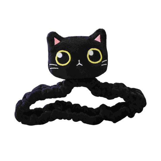 Black Cat Rearview Mirror Cover with Elastic Band Four Seasons Universal Auto SUV Truck Rear View Mirror Plush Cat Decoration Car Interior Accessories