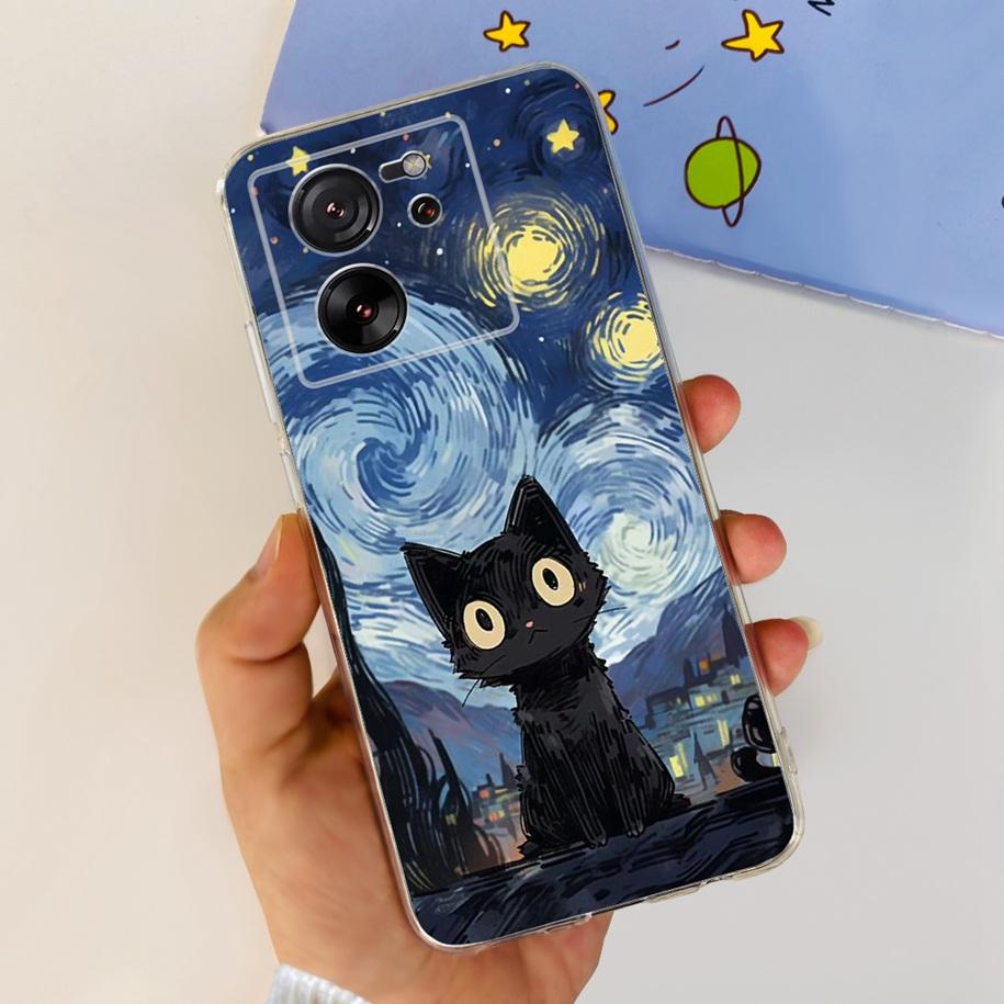 For Xiaomi 13T Pro Case Fashion Flowers Shockproof Soft Silicon Protector Clear Coque For Xiaomi 13T Phone Cases Mi 13TPro Funda