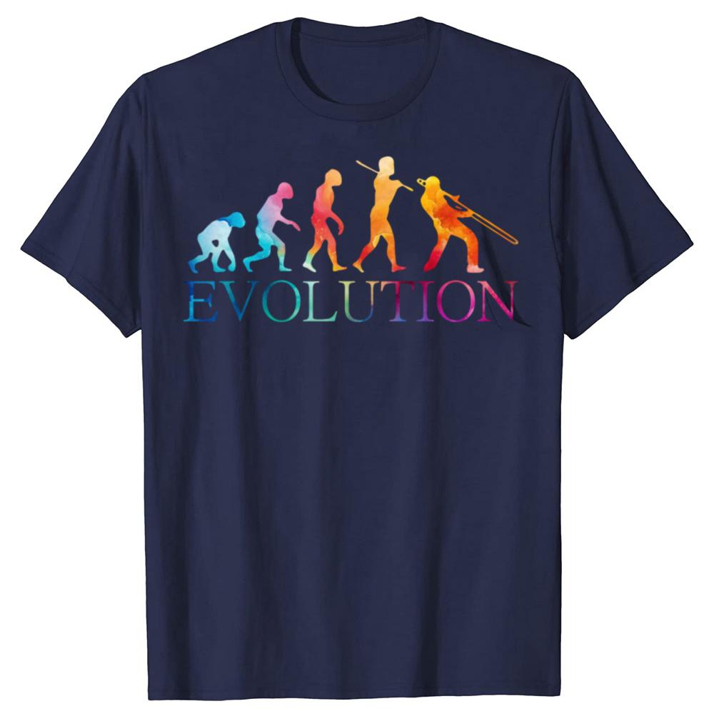 Jazzový pozounista Evoluce člověka Trička Grafický Streetwear Krátký rukáv Narozeninové dárky Letní styl Tričko Pánské oblečení