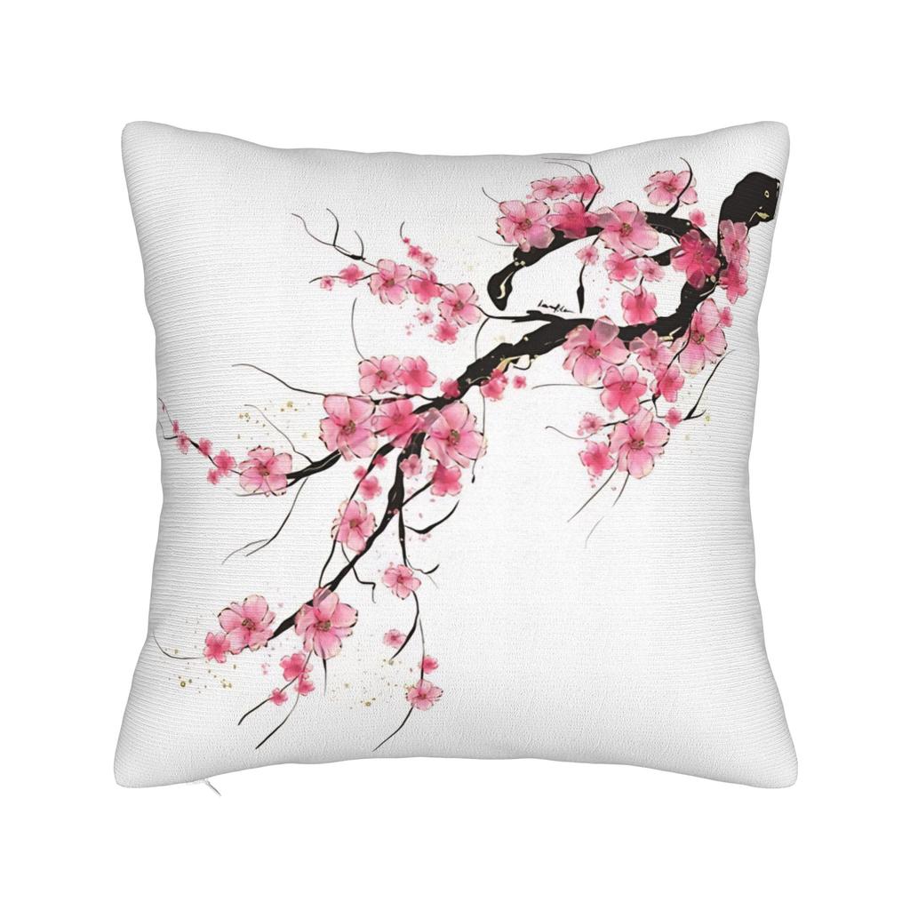 Pink Cherry Blossom Seamless Pillowcases Morden Pillow Case For Sofa Home Decor Soft Pillow Cover
