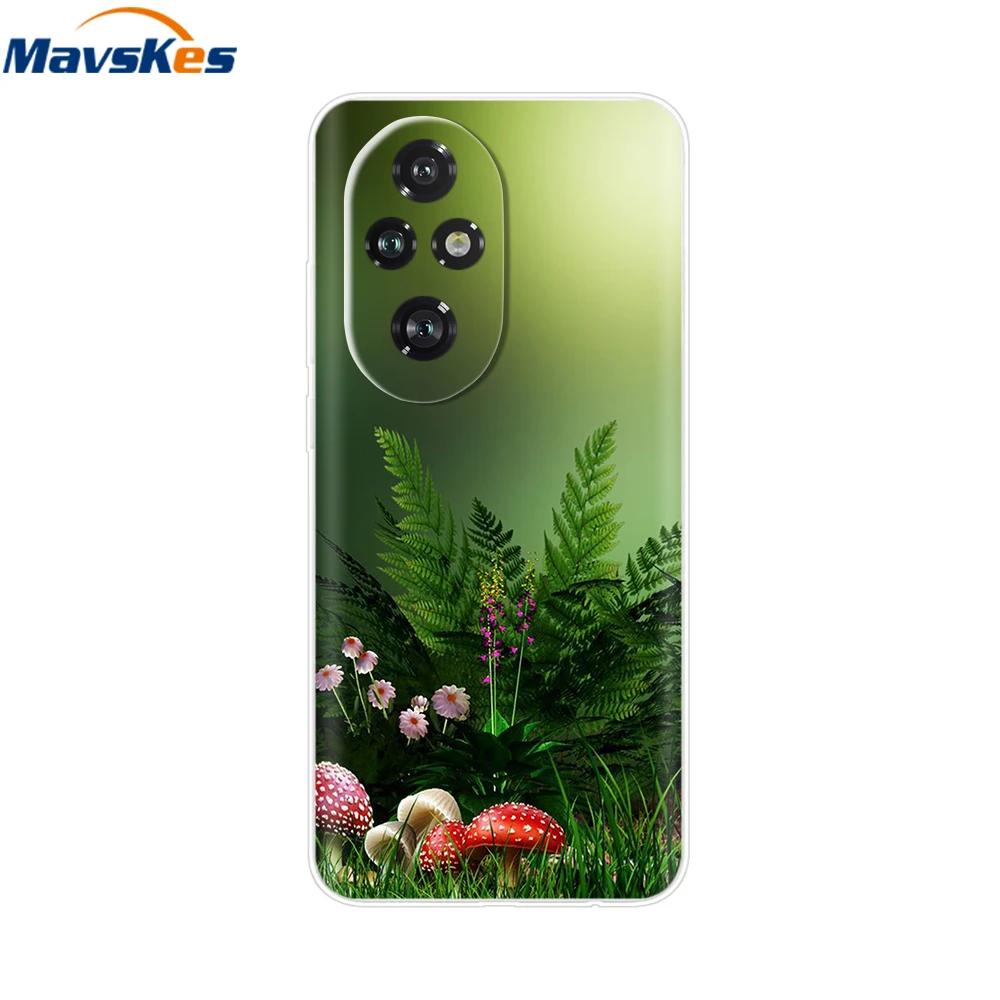 Para Honor 200 Capa Desenho Animado Adorável Silicone TPU Macio Capas de Telefone para Para Honor 200 Pro Honor200 Lite Transparente Capas Honor200