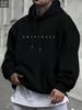 Men's Fall/winter Casual Loose-fitting Hooded Sweatshirt, Printed with "ORIGINALS", Suitable for Daily Outdoor Activities