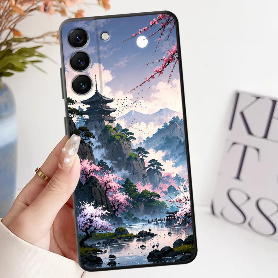 Ink Art Print Japanese Landscape Mountain Case for Samsung Galaxy A73 A51 A32 A22 A24 A55 A41 A53 A35 A23 A25 A71 A52 A36 A26