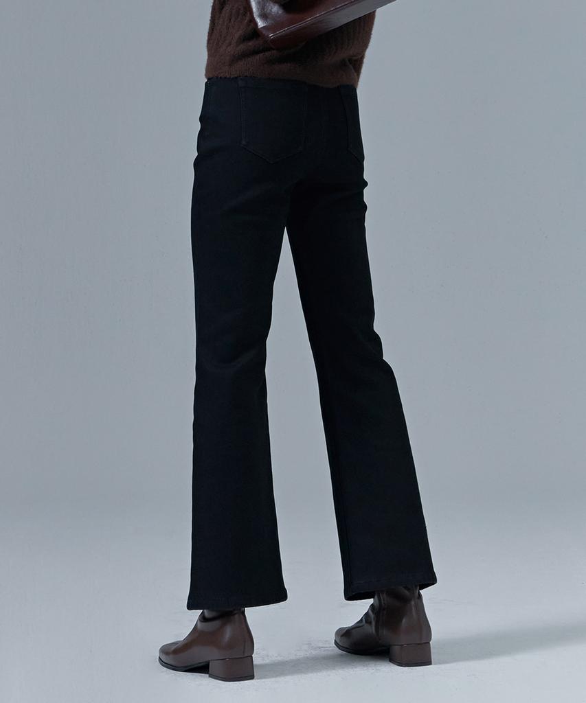 CHASECULT Women'S Bonded Black Hidden Elastic Bootcut Pants-Cfzg2354D03