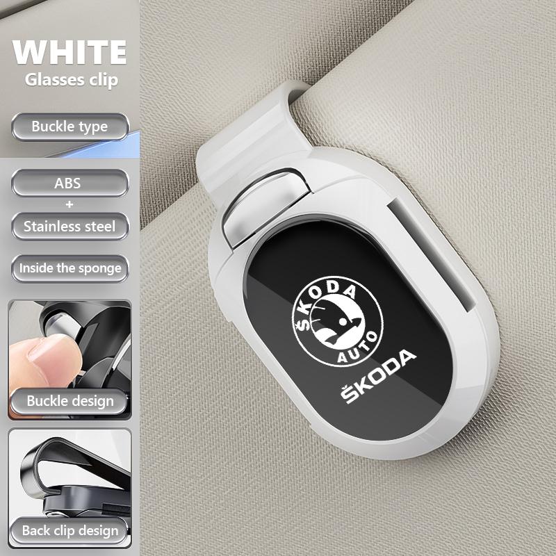 Car Visor Sunglasses Holder Clip Eyeglass Holder Car Accessories For Skoda Rapid Octavia Derivative Enyaq-iV VisionS Yeti Scala NG1