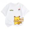 Potdemiel Summer New Pikachu Print Children's Pure Cotton T-Shirt, Boys and Girls, Comfortable and Breathable Children's T-Shirt