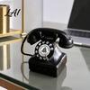 Resin Phone Figurine Old Telephone Ornaments Mini Retro Desk Phone Vintage Classic Nostalgic Decoration Landline Decorative Home Office Decor