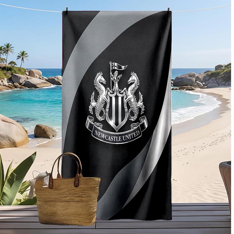 Newcastle United Labdarúgás Nyomtatott Strandtörölköző, Nagy Puha Gyorsan Száradó Törölköző Strandoláshoz, Kempingezéshez, Úszáshoz