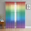 Rainbow Colorful Stripes Sheer Curtains Ideal for Bedroom Living Room Ornamentation Window Curtain for Cooking Area Tulle Fabric Organza Drapes