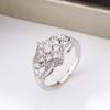 Stylish White Full Zircon Shape 925 Silver Plated Ring for Women's High Quality Shiny Anniversary Gift Sterling Silver Jewelry