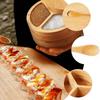 New Bamboo Salt Jar Kitchen Seasoning Bottle Kitchen Supplies Circular Bamboo Seasoning Box Spice Rack