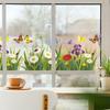 Spring Flower Cluster Butterfly Outdoor Balcony Glass Display Case Window Sticker