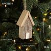 Nouveau Pendentif Maison de Noël en Bois Pendentif Village Maisonnette en Bois à Fabriquer Soi-même Ornement Maison de Noël en Bois Massif Sapin de Noël
