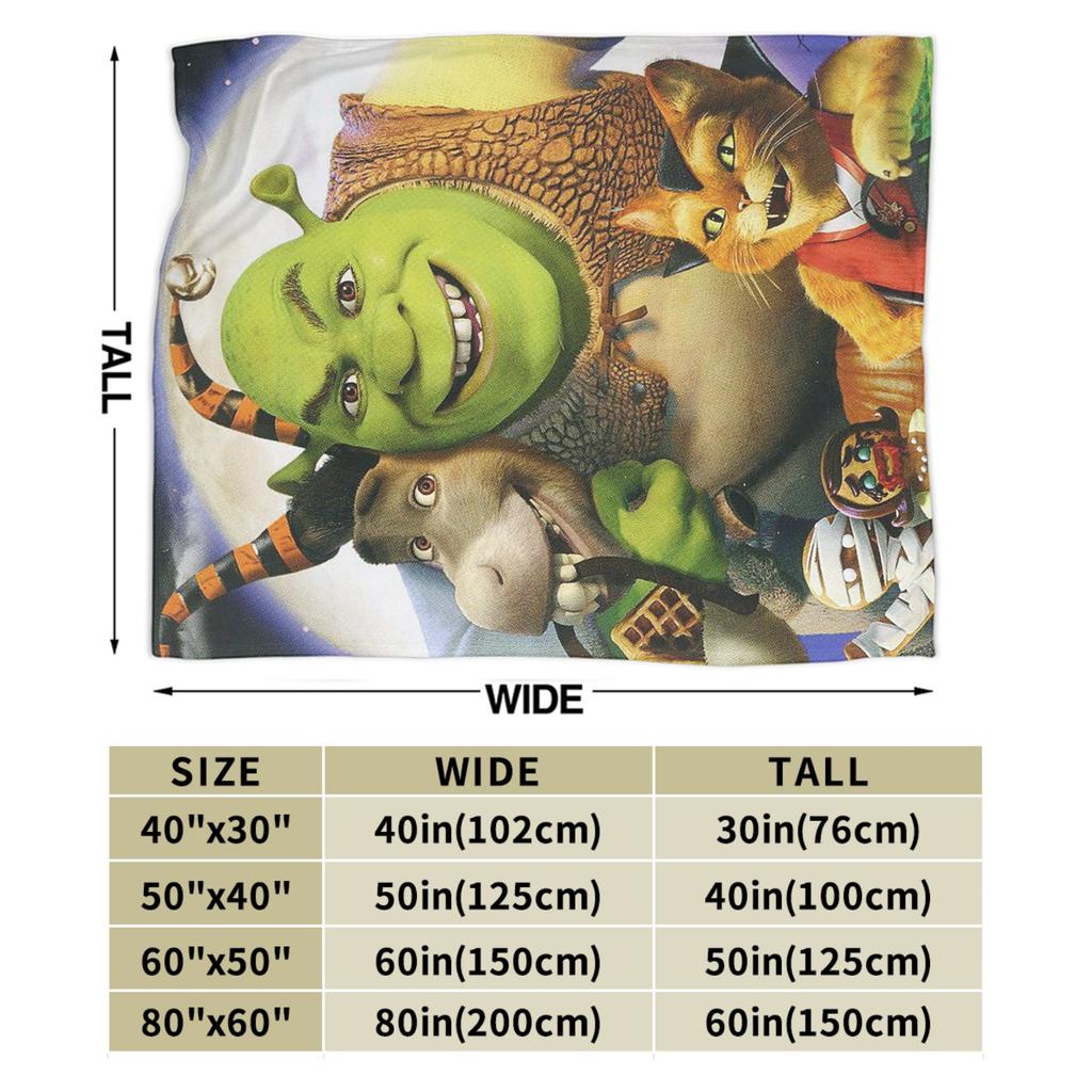 S-Shreks Wollen Deken Ezel Komedie Anime Grappige Plaid Dekens voor Bank Beddengoed Lounge Dekbed,