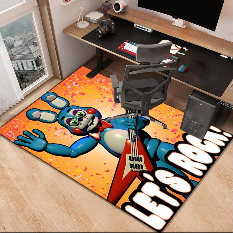 Five Nights Teddy Bear Office Rug Chair Mat, Game Carpet, Suitable for Front Door, Bedroom, Living Room, Desk, Holiday Gift