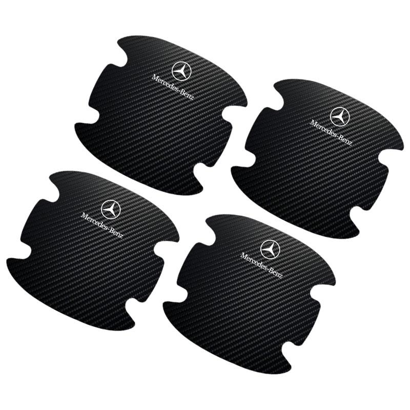 4 Stück Autoaufkleber Kratzschutz Autotürgriff Kohlefaser Schutz für Mercedes-Benz C500 C200 C300 A B C E GLA CLA GLK GL ML GLE V177 W247 W176