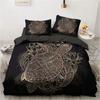 3D Black Bedding Collection Pillowcase King Queen Full Single 200X200 With Bed Linen Gold Design 3D Printed Duvet Cover Collection For Teens Women
