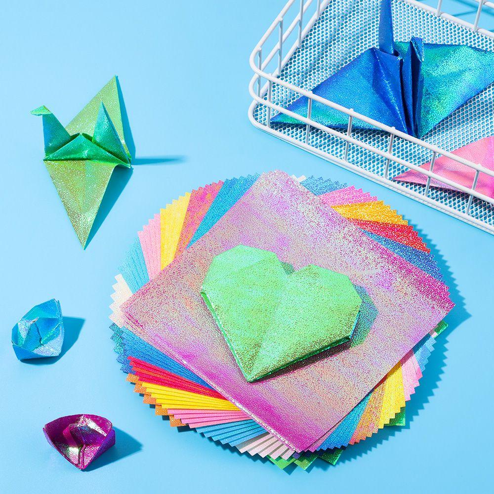 Hârtie origami strălucitoare de culoare Accesorii pentru bricolaj Hârtii pliabile pătrate Decor pentru albume de albume