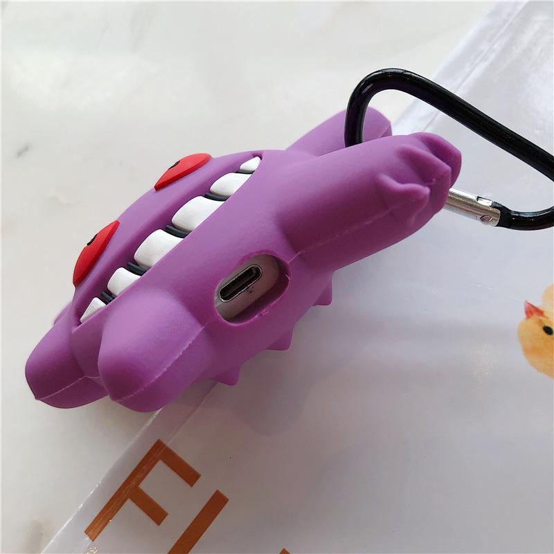 Pokemon Paarse Gengar Schokbestendige Beschermende Oortelefoon Siliconen Hoes Voor Airpods Pro 2 Hoes/Airpods 1/2/3 Hoes Kinderen Meisjes