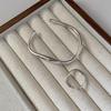 Elegant Simple Women Rings Cold Wind Irregular Liquid Flow Line Glossy Ring Female Solid Simple Basic Models Finger Ring