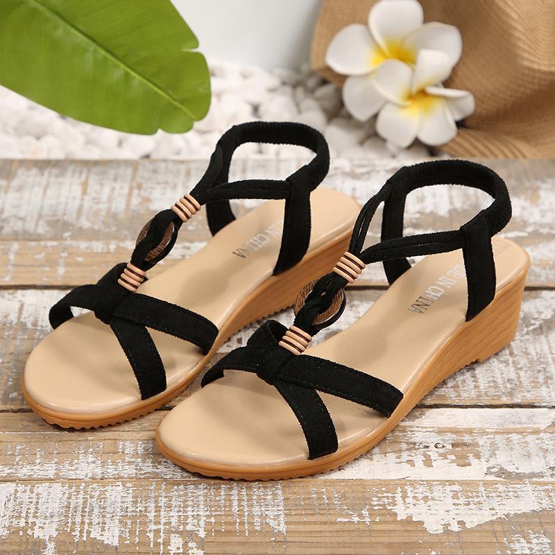 Summer Beach Casual Sandals for Women Bohemian Style Non Slip Wedge Sandals Woman Plus Size Lightweight Outdoor Sandalias Mujer