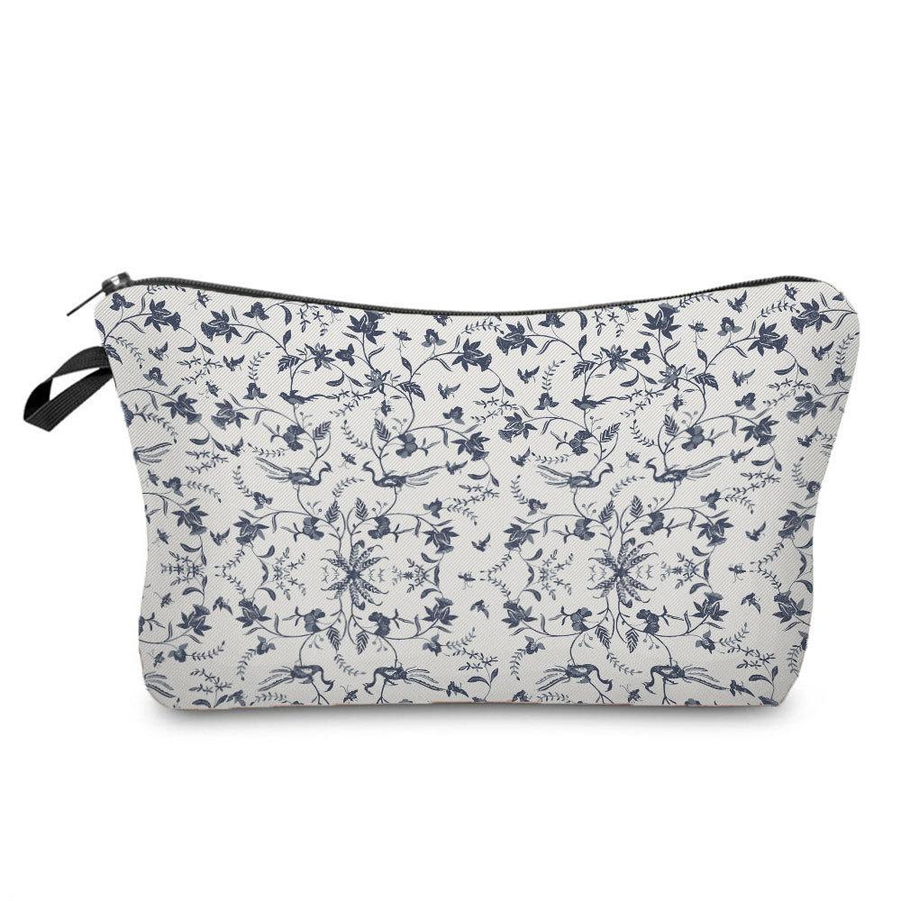 Damen Blumenmuster Kosmetiktasche Toilettenartikel Organizer Reise Aufbewahrungskoffer 6680