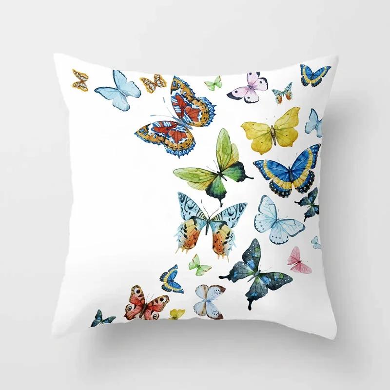 Decorative Home Pillows Retro Butterfly Soft Throw Pillow Cover For Living Room For Sofa Couch Cushion Cover X Pillow 89P
