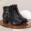 Mode 2025 Neue Sommer Grober Absatz Damen Schuhe Mesh Atmungsaktiv Hohl Cool Stiefel Hoher Absatz Sandalen Mode Damen Schuhe Zapatos De Mujer