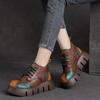 Retro Shoes, Fashionable Round-toed Thick-soled Fashionable Lace-up Short Muffin-soled Women's Boots