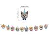 Cat Themed Birthday Banner - Cat Face and Paw Print Happy Birthday Decor, for Boys, Girls, Kids, Adults and Pets
