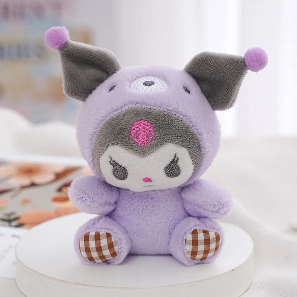 Sanrio Kawaii Plush Keychain Doll Hello Kitty My Melody Kuromi Cinnamoroll Cartoon Animal Stuffed Pendant Backpack Decoration