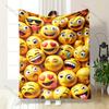 Multiple Sizes Many Yellow Emojis Gathered Print Blanket Warm Soft Suitable for All Seasons for Home Sofa Travel Camping Picnics