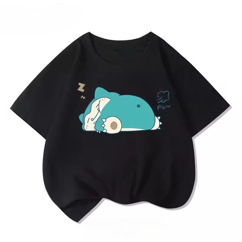 Potdemiel Summer New Pikachu Print Childrens Cotton TShirt Boys and Girls Comfortable and Breathable Childrens TShirt