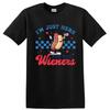 Hot Dog Just Here for the Wieners Funny T Shirt Humor Graphic Tee