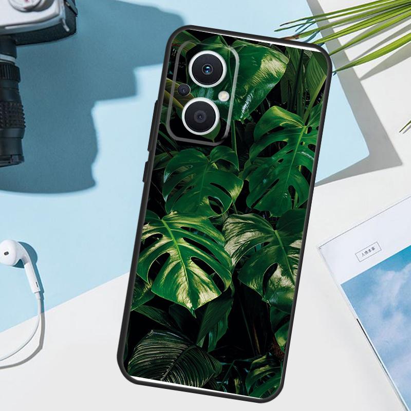 Leaves Monstera Green Cover For OPPO Reno 14 F 13 12 11 10 Pro 11F 12F 13F 7 8 Lite OPPO Find X9 X8 X6 X5 Pro Case