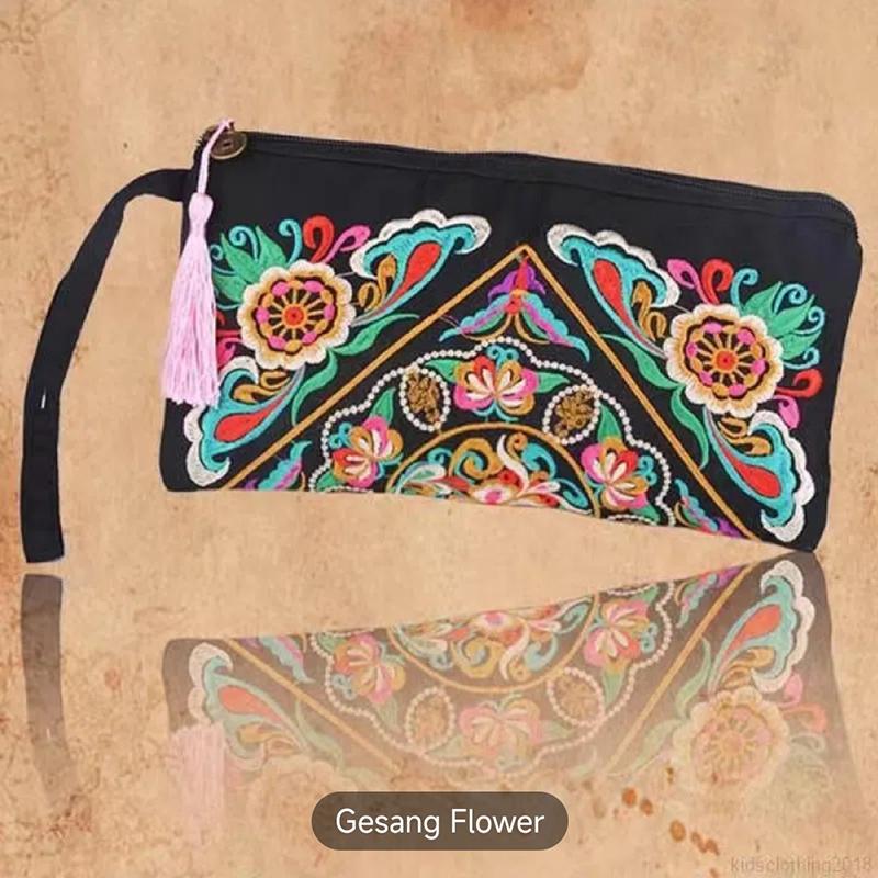 Yogodlns Ethnic Style Embroidered Handbag Female Fashion Shopping Clutch Purse Vintage Envelope Bags Designer Lady Wallet