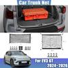 For Kia EV3 GT Line 2024~2026 Automobile Back Trunk Nets Black Mesh Nylon Trunk Super Elastic Storage Bag Packet Car Accessories