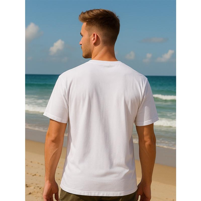 Tailles européennes Imprimé Motif Lavis Couleur Glace, Haut à col rond, Vêtements pour homme, T-shirt homme style décontracté toutes saisons, Très polyvalent